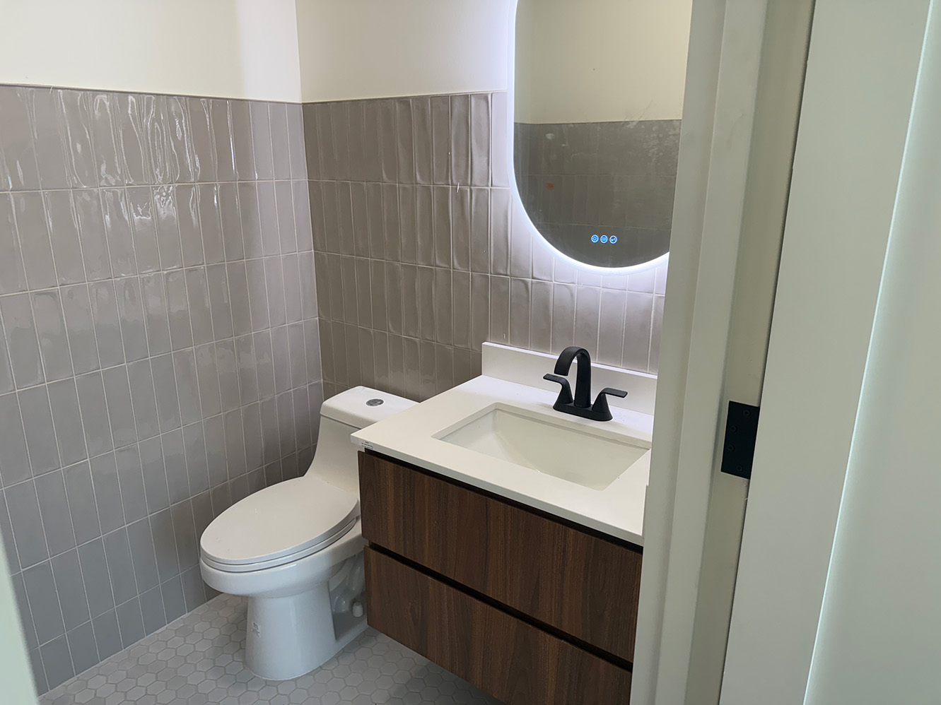 Modern Gray Kitchen Remodel View 1