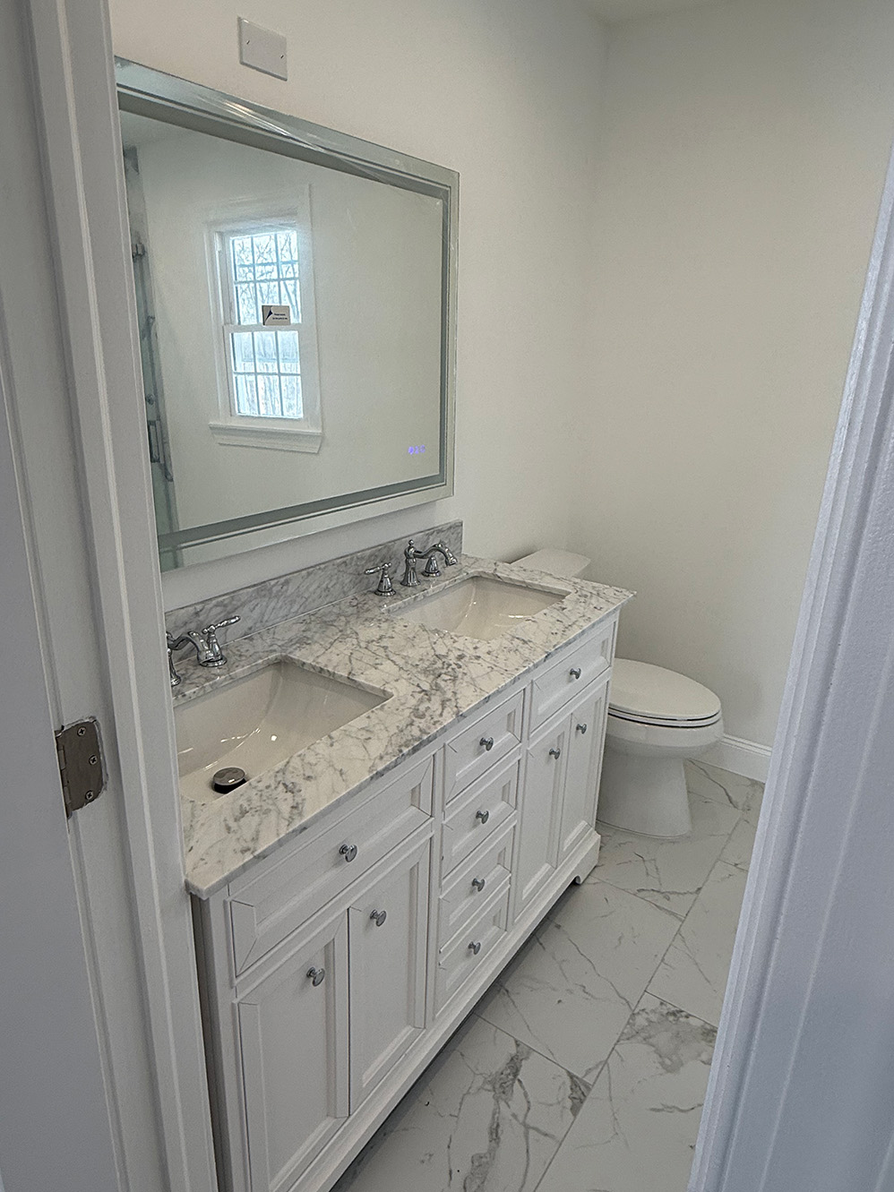 Modern Bathroom Remodel Tiled Shower and Vanity